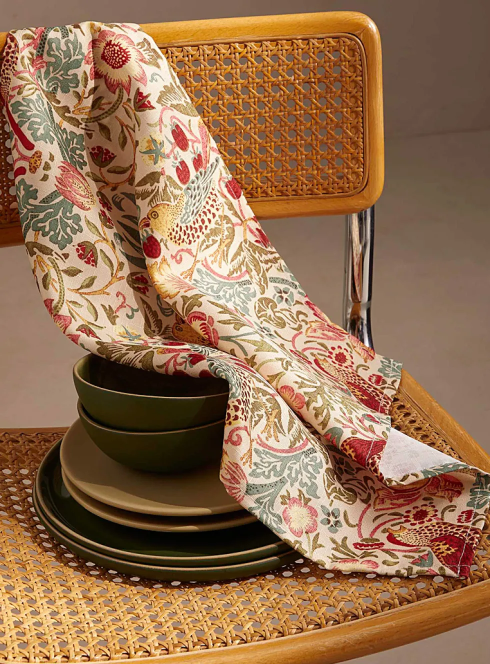 Colourful Strawberry Thief napkin