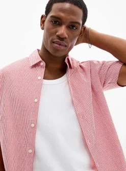 Colourful stripe seersucker shirt