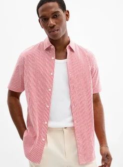 Colourful stripe seersucker shirt