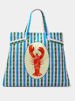 Colourful striped tote