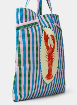 Colourful striped tote