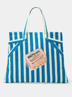 Colourful striped tote