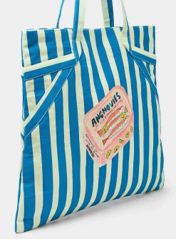 Colourful striped tote