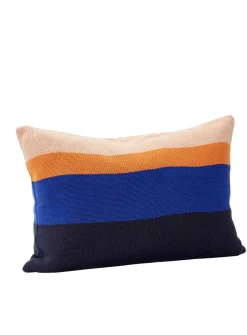 Colourful stripes knit cushion