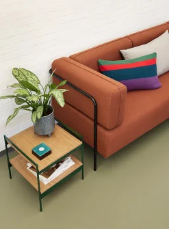 Colourful stripes knit cushion