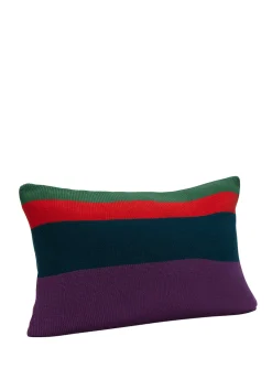 Colourful stripes knit cushion
