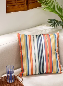 Colourful stripes removable-cover outdoor cushion