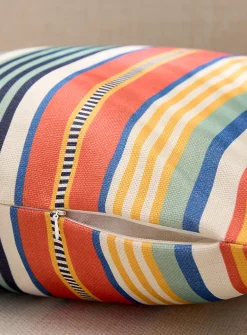 Colourful stripes removable-cover outdoor cushion