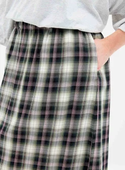 Colourful tartan midi skirt