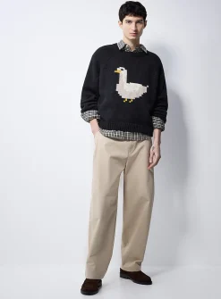 Colourful twill pant
