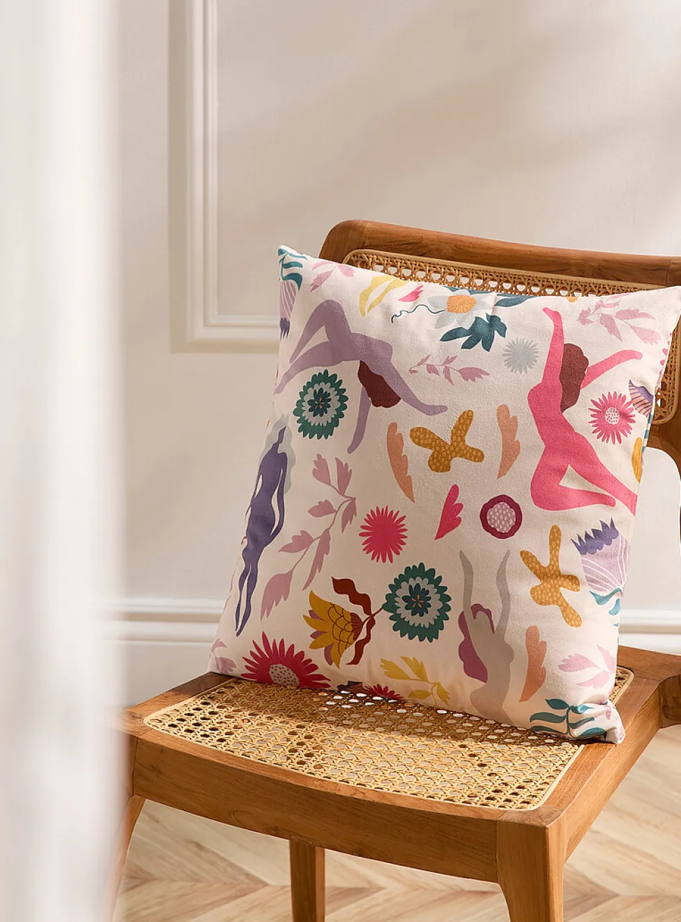 Colourful velvet cushion