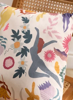 Colourful velvet cushion