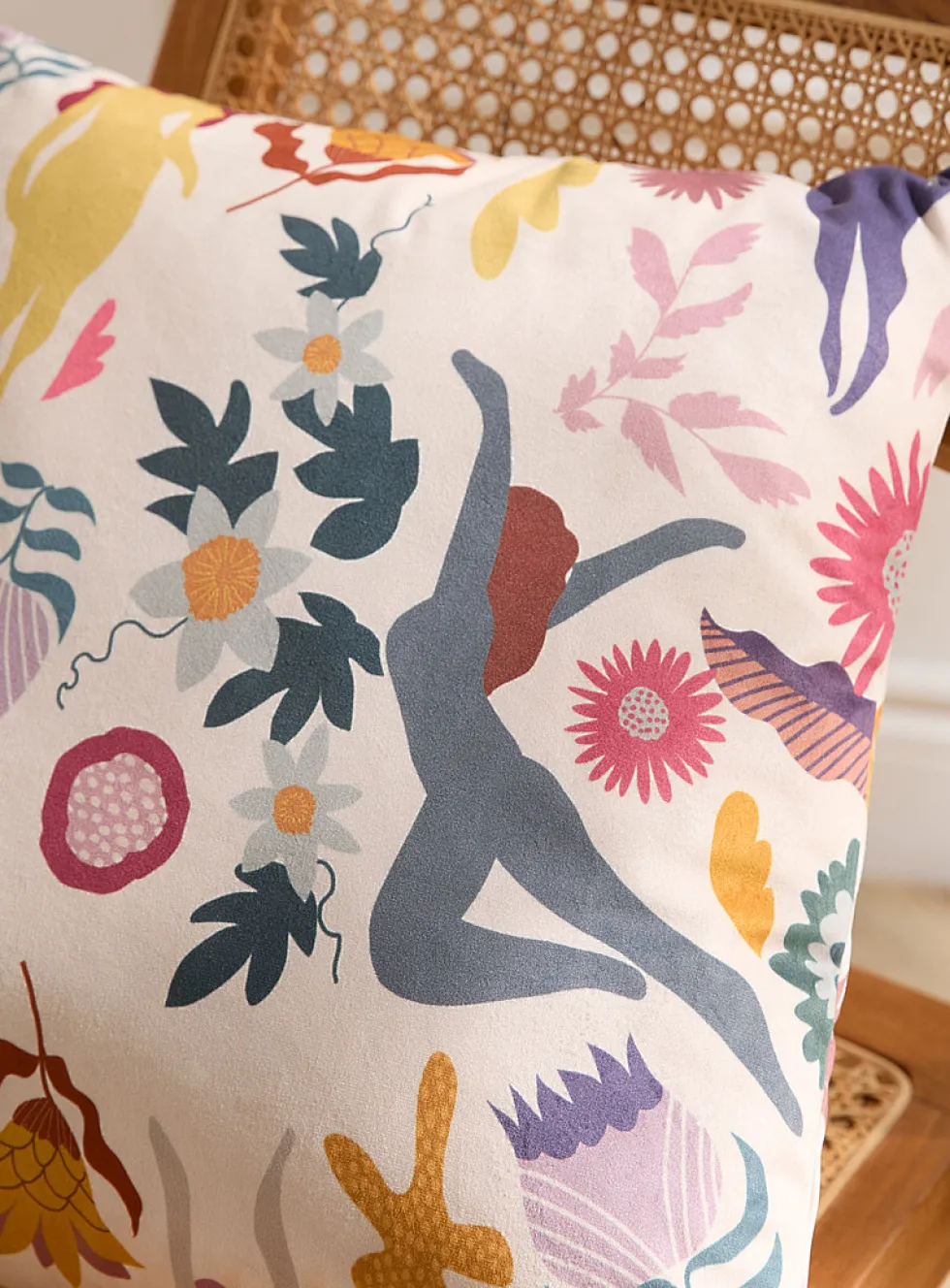 Colourful velvet cushion