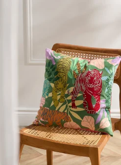 Colourful velvet cushion