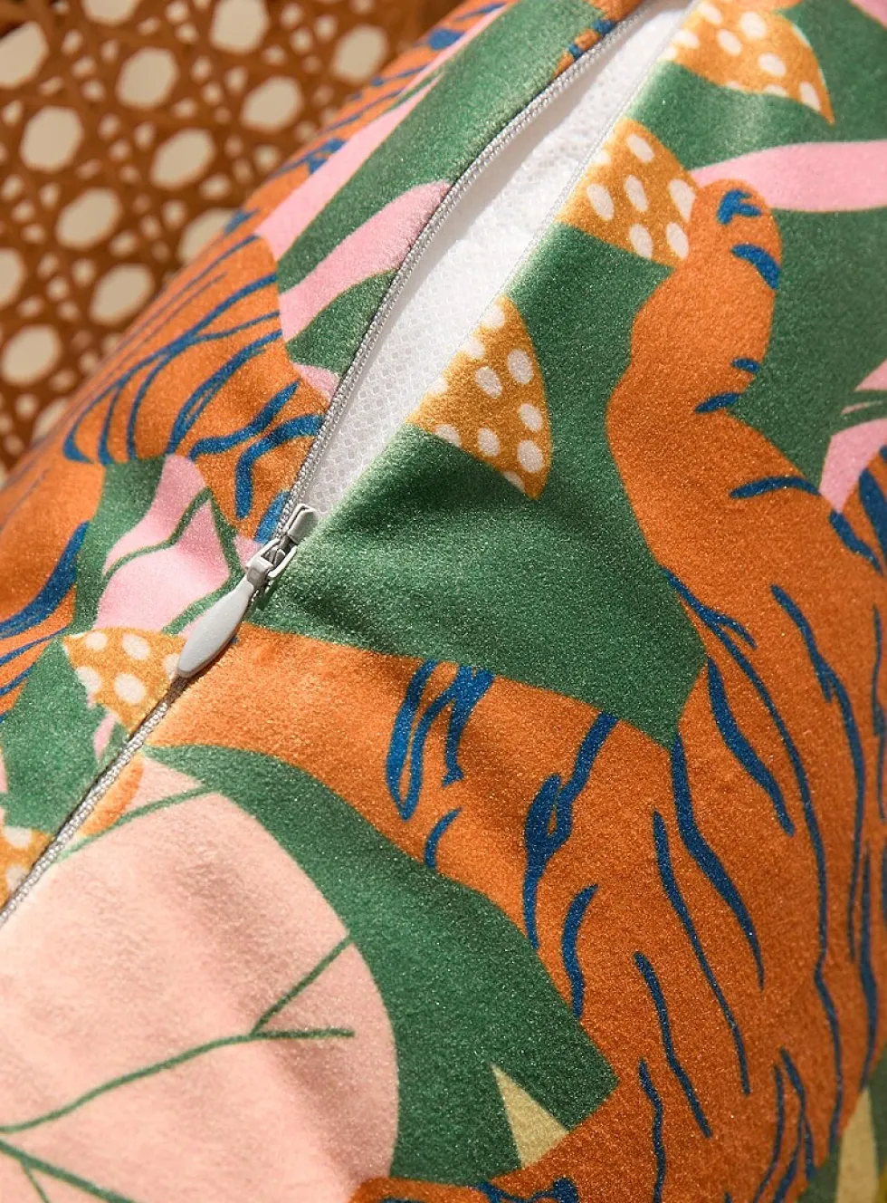 Colourful velvet cushion
