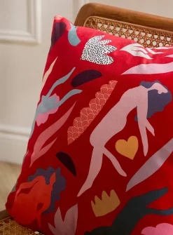 Colourful velvet cushion