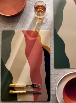 Colourful waves vinyl placemats