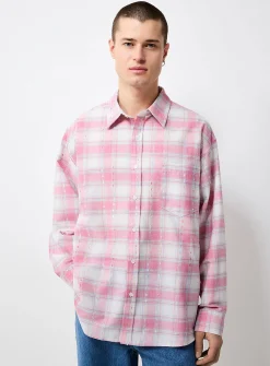 Colourful woven stitch check shirt