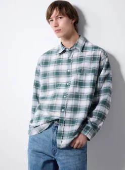 Colourful woven stitch check shirt