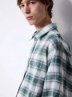 Colourful woven stitch check shirt