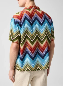 Colourful zigzag pattern cabana shirt