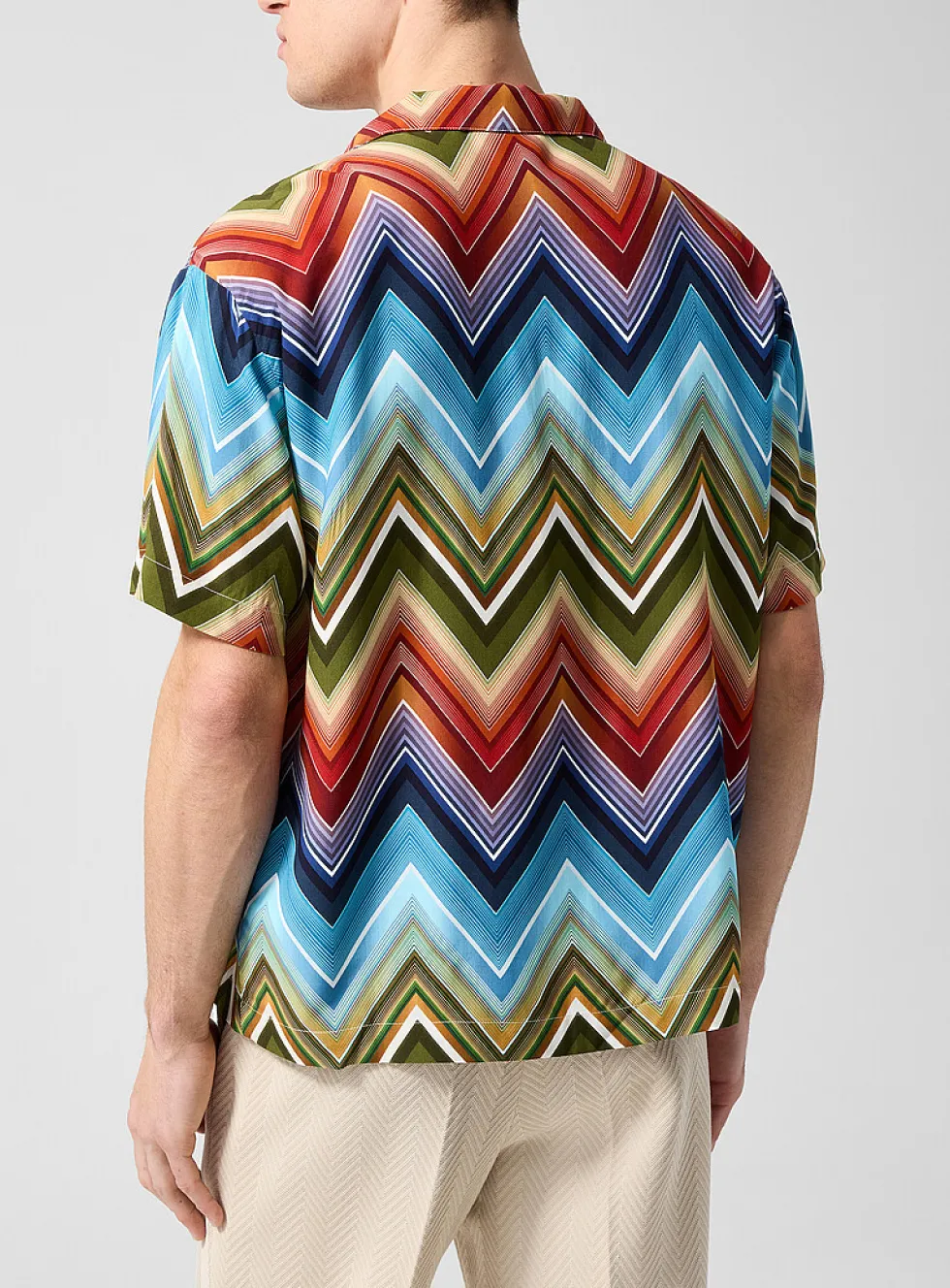 Colourful zigzag pattern cabana shirt