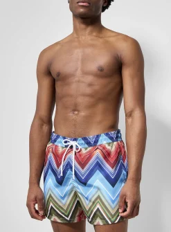 Colourful zigzag swim trunk