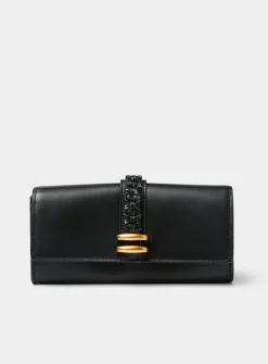 Compagnon braided strap bifold leather wallet