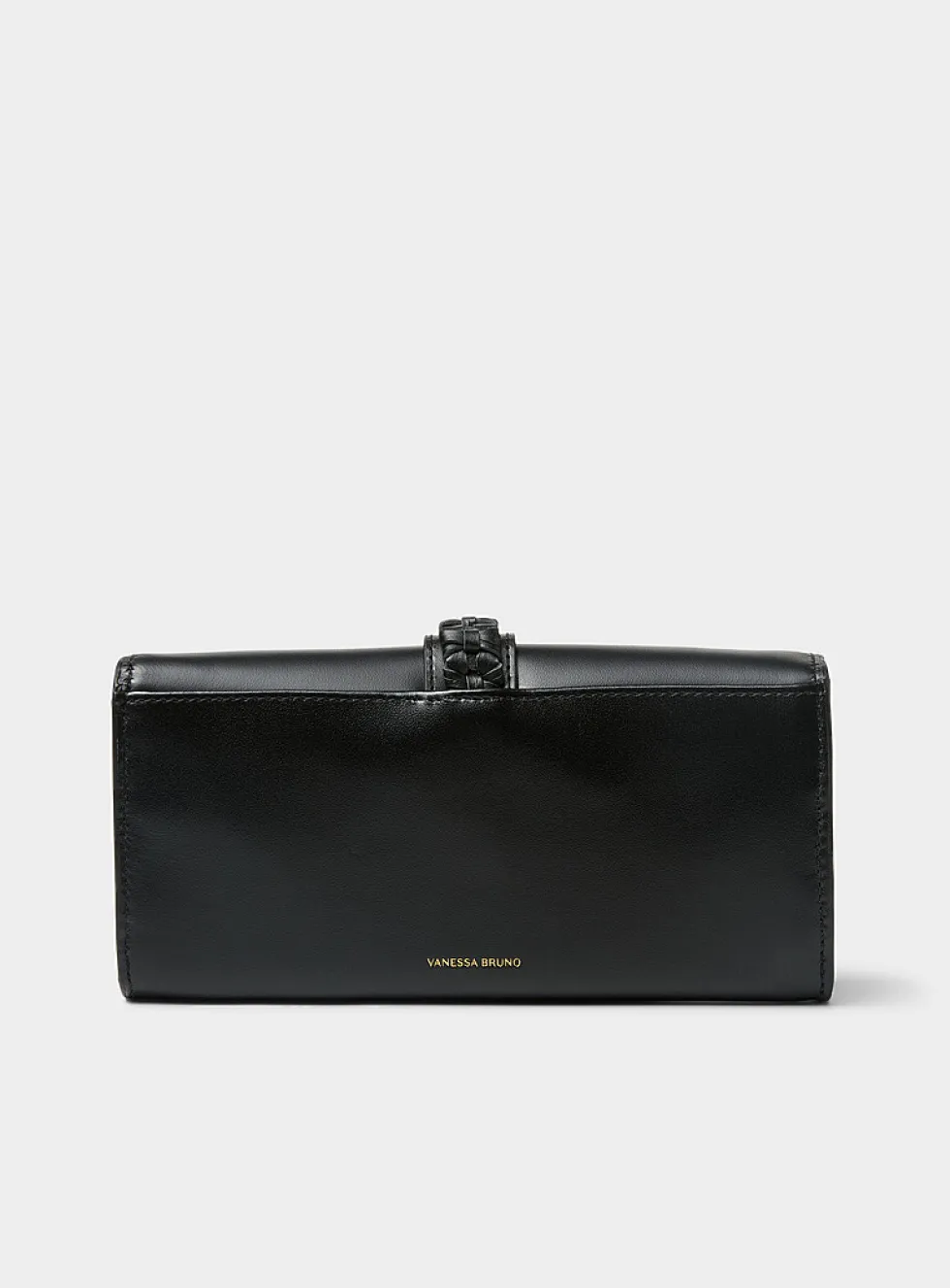 Compagnon braided strap bifold leather wallet