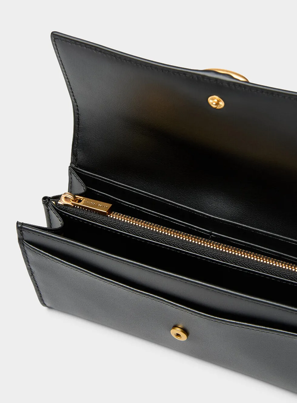 Compagnon braided strap bifold leather wallet