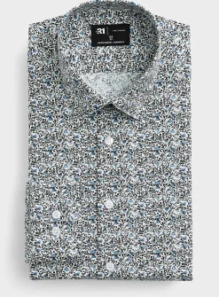 Contrast abstract flower shirt