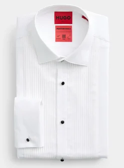 Contrast buttons and bib tuxedo shirt