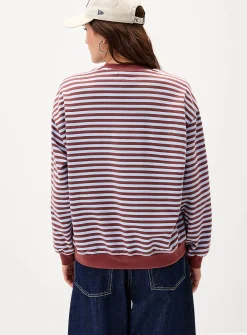 Contrast stripes loose sweater