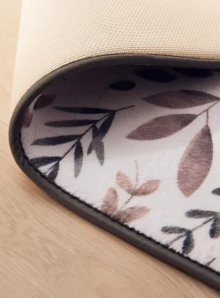 Contrasting foliage memory foam bath mat