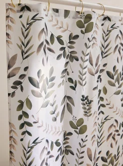 Contrasting foliage shower curtain