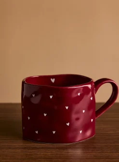 Contrasting hearts large embossed mug