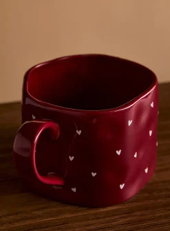 Contrasting hearts large embossed mug