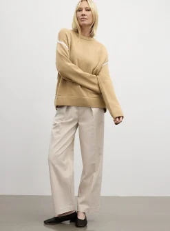 Contrasting overcast pure cotton sweater