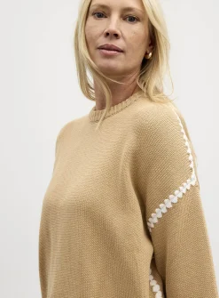 Contrasting overcast pure cotton sweater