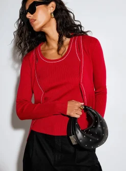 Contrasting piping cardigan and cami