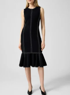 Contrasting seams black dress