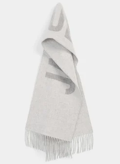 Contrasting signature virgin wool scarf