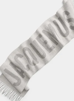 Contrasting signature virgin wool scarf
