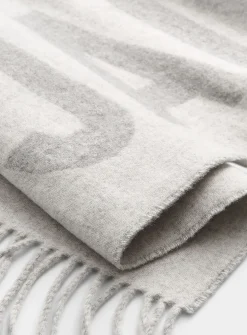 Contrasting signature virgin wool scarf