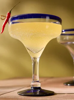 Contrasting trim large cocktail glasses