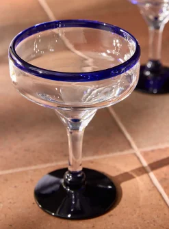 Contrasting trim large cocktail glasses