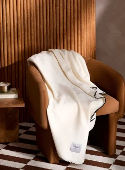 Contrasting trim polar fleece throw