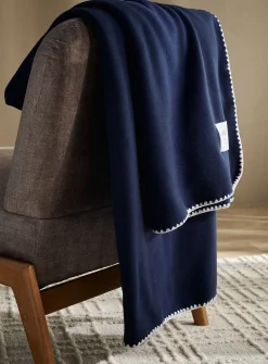 Contrasting trim polar fleece throw