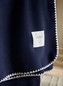 Contrasting trim polar fleece throw
