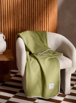 Contrasting trim polar fleece throw